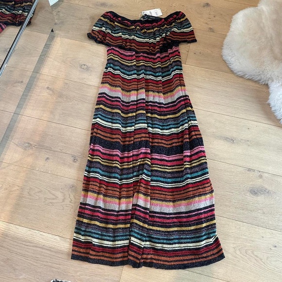 Zara Limited Edition Stripped Knit off the shoulder Dress - Picture 4 of 7